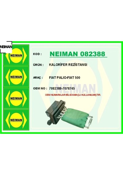 Kalorifer Rezistansı Palıo-500 Neıman 7082388/ 7078745