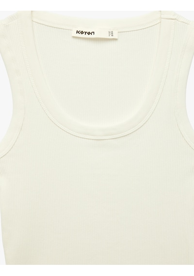 Koton Pamuklu U Yaka Slim Fit Atlet Kırık Beyaz 6sak10269ek Ekru