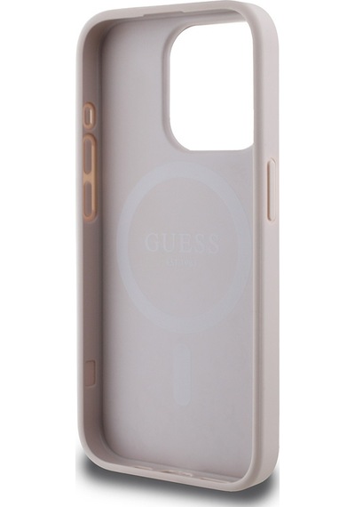 Apple Uyumlu iPhone 15 Pro Kılıf Guess Lisanslı Magsafe Şarj Özellikli Small 4g Classic Pembe