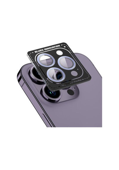 Blueo Apple Uyumlu iPhone 14 Pro/14 Pro Max Mor Metal Kamera Lens Koruyucu