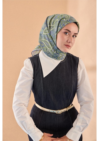 Silk Home Yaz Esintisi Eşarp 150002-01 Mavi, İndigo, Fosforlu Yeşil