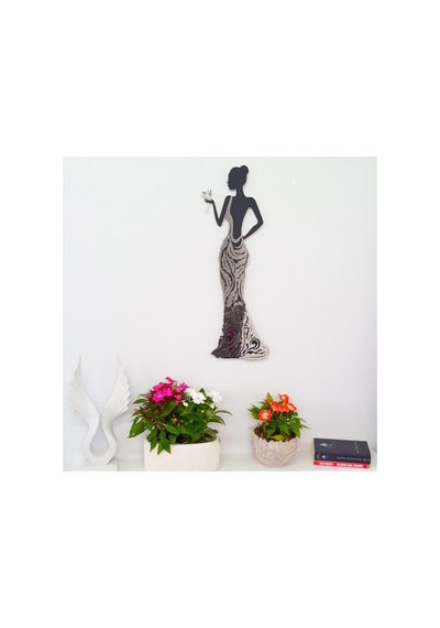 Yarım Aynalı Işıklı Çiçekli Kadın Temalı Tablo Bloom Dekoratif Gece Lambası Beyaz - 742965605 Beyaz