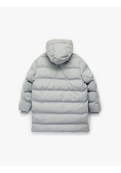 Koton Uzun Kollu Fermuarlı Oversize Kapşonlu Uzun Şişme Mont Gri 6wkg00026aw Gri