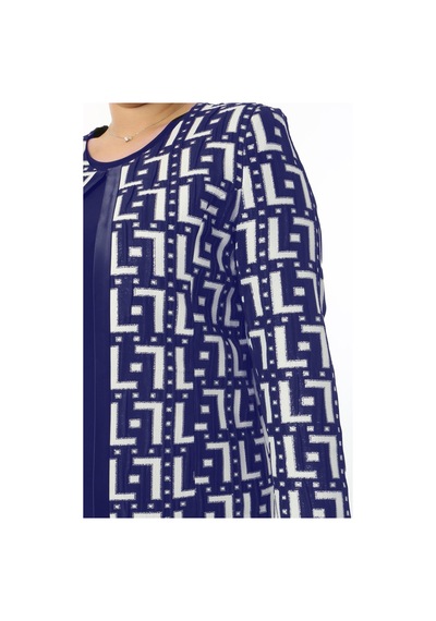 Ladies First Büyük Beden 3839 Lacivert Ceket+bluz Takım 001