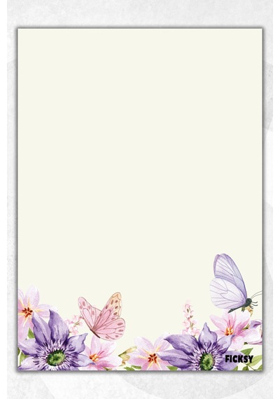 A5 Kelebek Bloknot Çizgisiz Defter - 50 Yaprak - Notepad - Not Defteri - Not Kağıdı Çok Renkli Çok Renkli