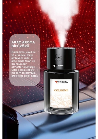 Torima Tcf-03 Araç İçi Hava Nemlendirici & Hareket Algılamalı Koku Makinesi Cologne Esansı 120ml Aromaterapi Difüzör Araç Kokusu Torima Tcf-03 Araç İçi Hava Nemlendirici & Hareket Algılamalı Koku Makinesi Cologne Esansı 120ml Aromaterapi Difüzör Araç Kokusu