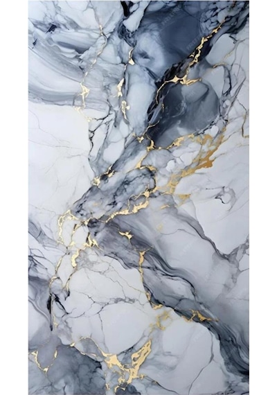 10 Adet 30x60cm Mavi Gold Mermer Desen Yapışkanlı Köpük Duvar Paneli Kağıdı Banyo,tezgah Ara Tx-6969 Mavi