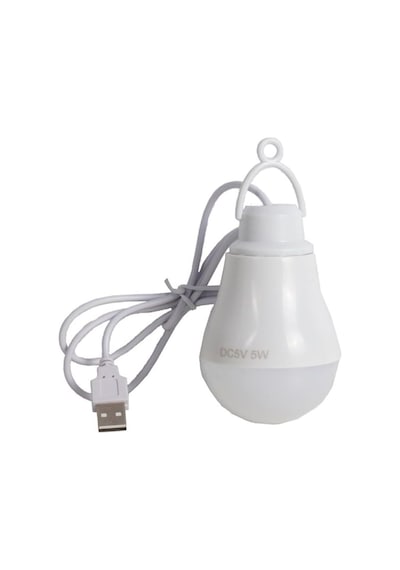 Usb Kablolu 5 Watt Beyaz Ledli Ampul%90 Enerji Tasarrufu Renkli Kasa 1 Metre Usb Kablolu Açık Gri