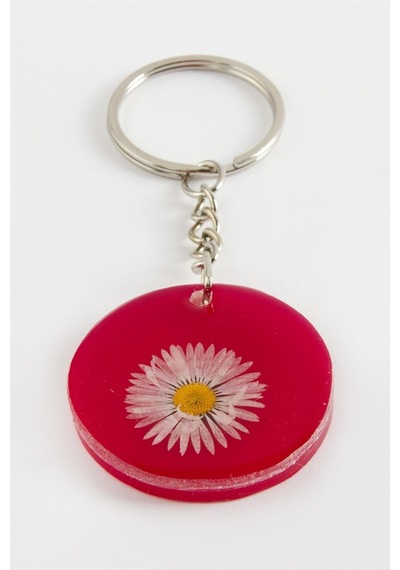 Papatya Epoksi Anahtarlık-pembe N145
