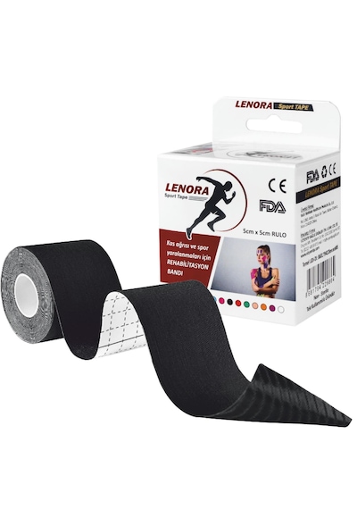 Lenora Kinesiology  Bandı Siyah Sporcu Bandı 5 x 5 M