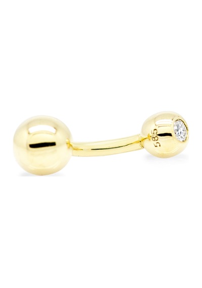 Altın Tektaşlı Büyük Top Göbek Piercing As131pc Altınsepeti Sarı