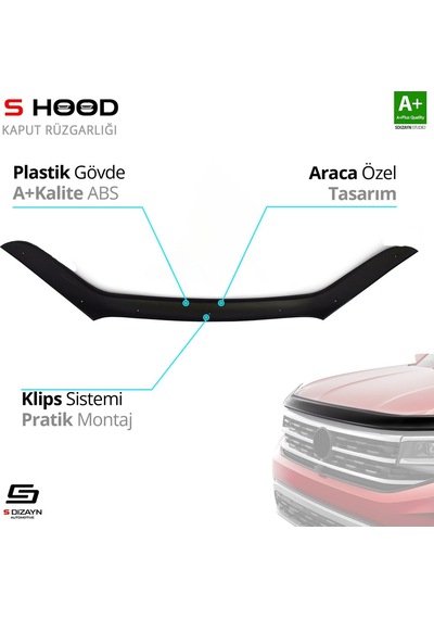 S-dizayn Kia Sorento Abs Plastik Kaput Rüzgarlığı 2016-2020 A+kalite