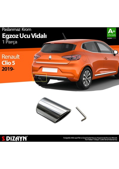 Clio 5 Egzoz Ucu Krom Vidalı 2020 2021 2022 2023 2024
