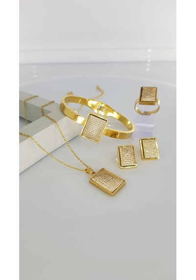 Lucky Çelik Takı Seti Sns30 Gümüş - Rose Gold