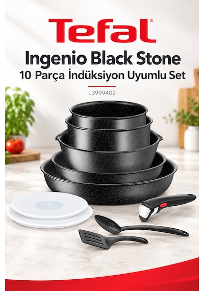Ingenio Black Stone L3999402 Set 10 Parça- Induction Siyah
