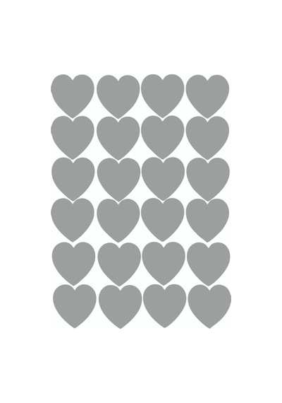Minik Kalpler 24 Adet Duvar Sticker - Oto Sticker -1 Adeti 2.5 Cm Gri