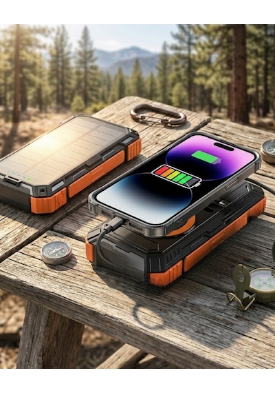 20000 Mah Powerbank Güneş Enerjili Kablosuz Şarj Hızlı Şarj Taşınabilir Batarya Kopya Diğer 48357375
