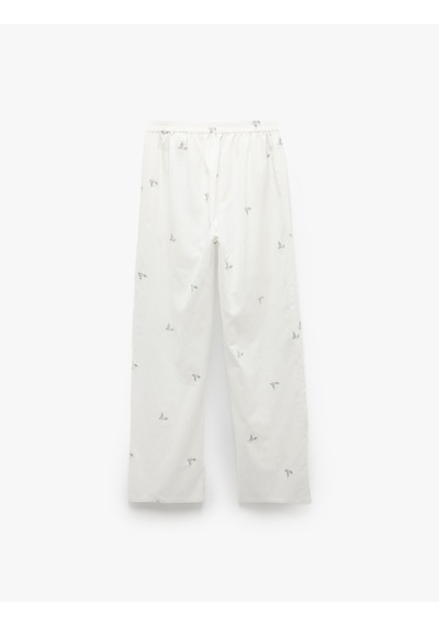 Koton Rahat Kalıp Beli Bağlamalı Pamuk-keten Karışımlı Çiçek İşlemeli Pijama Altı Pembe Desenli 5slk50015mw Pembe Desenli Koton Rahat Kalıp Beli Bağlamalı Pamuk-keten Karışımlı Çiçek İşlemeli Pijama Altı Pembe Desenli 5slk50015mw Pembe Desenli