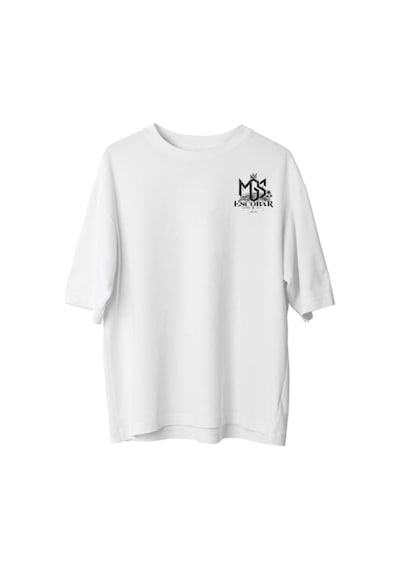 The Mgs Collective Escobar Alias Oversize Grafik Baskılı Unisex Beyaz T-shirt