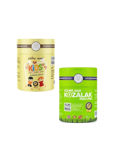 Zühre Ana Kozalak Macunu 240 G + Zühre Ana Kids Pekmez Arı Sütü Vitamin Kakaolu Macun 240 G