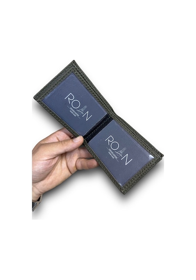 Roan Vegan Deri Cüzdan Portföy 9 Kredi Kartlik Bozuk Para Bölmeli Hediyelik Paketleme Lüx Şık Kutulu Haki Yeşili