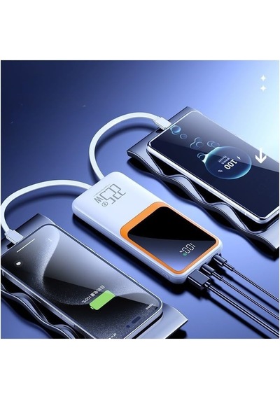 H32 10000 Mah Power Bank Pd 20w Ve Usb 22.5w Fast Hızlı Şarj Dahili Type C Ve Lightning Kablolu Dünya Standartları