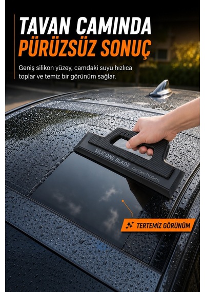 Araç Camlari Ve Kaportasi Için Uygun, Sapli Ve Çizilmeye Dayanikli Silikon Çekçek.
