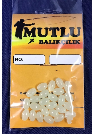 Fosforlu Elips Boncuk 25'Li Paket 5X8Mm