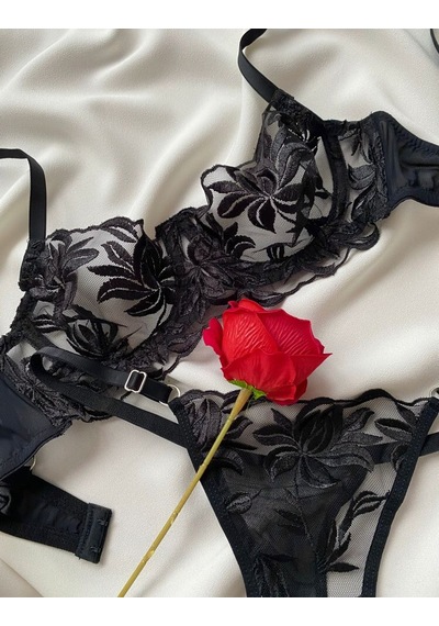 La Linaa Mona Siyah Kadın Bralet Takım Siyah