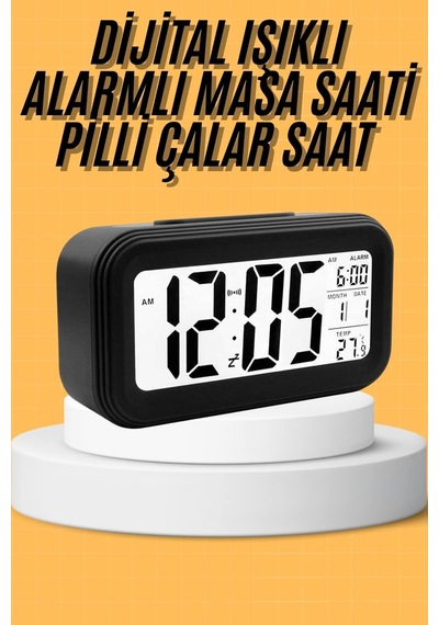 Dijital Masa Saati Takvim Çalar Saat Alarmlı Işıkl Iıııııı1-65854 Diğer
