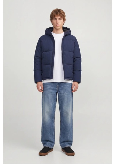 Jack & Jones Erkek Jjgalaxy Kapüşonlu Şişme Mont 12303930 Lacivert