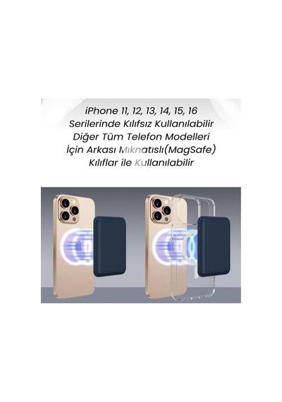 Teknohuby İphone 11 12 13 14 15 16 17 Plus Pro Max Kartlık Manyetik Deri Magsafe Cüzdan Arkası Kartlık Gri Gri
