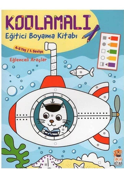 Kodlamalı Eğitici Boyama Seti-4-5 Yaş 1.2.Seviye-2 Kitap Takım- Sincap Kitap