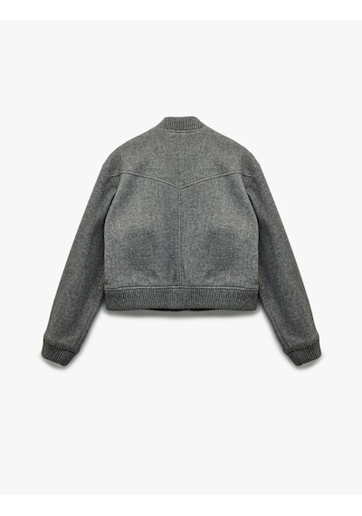 Koton Çıtçıt Kapama Detaylı Uzun Kollu Kolej Yaka Cepli Crop Bomber Ceket Antrasit 6wak20190ew 939 Koton Çıtçıt Kapama Detaylı Uzun Kollu Kolej Yaka Cepli Crop Bomber Ceket Antrasit 6wak20190ew 939