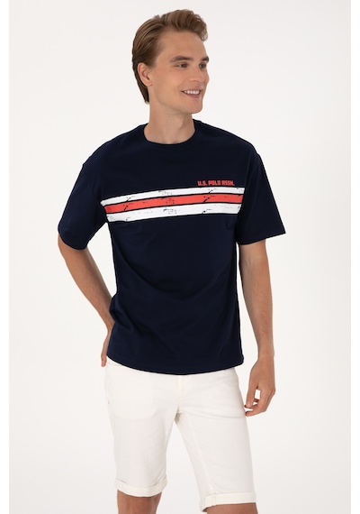 U.S. Polo Assn. Erkek Comfort Fit Bisiklet Yaka Lacivert Tişört 50306912-VR033