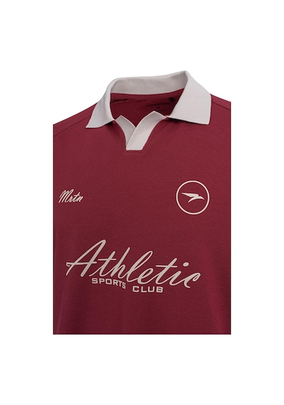 Maraton Relax Erkek Apaç Yaka Bordo T-shirt Bordo