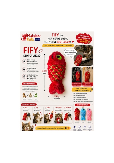 Matamıx Fıfy Peluş Kedi Oyuncağı Dayanıklı, Kediler İçin Eğlenceli Oyuncak