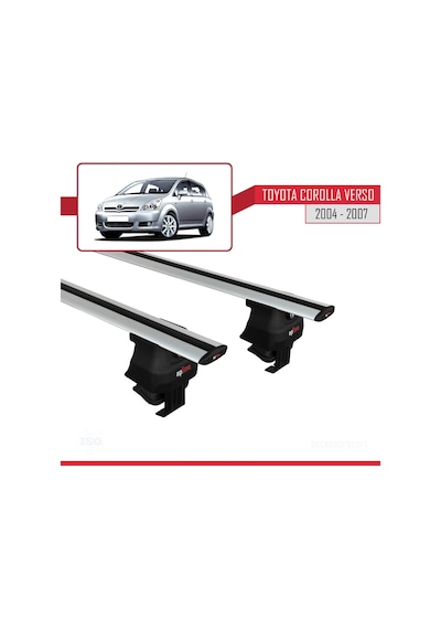 Toyota Corolla Verso 2004-2007 Arası İle Uyumlu Ace-4 Ara Atkı Tavan Barı Gri
