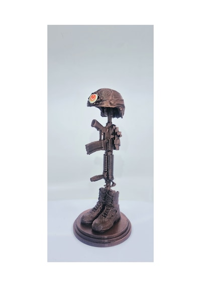 Falden Soldier Askeri Anıt Biblo Figür 20cm Metalik