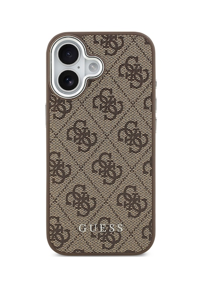 Apple Uyumlu iPhone 17  Kılıf Guess Lisanslı M-safe Şarj Özellikli 4g Klasik Yazı Logolu Kapak Kahverengi Kahverengi