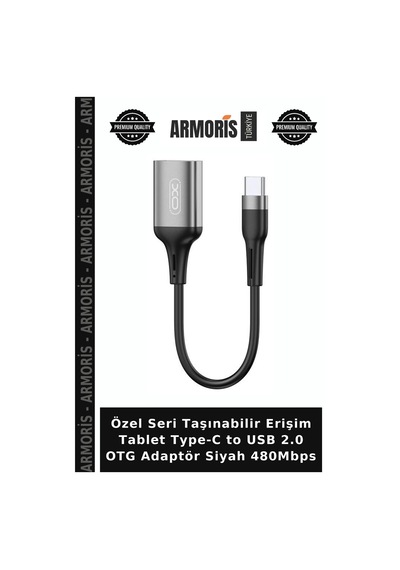 Özel Seri Taşınabilir Erişim Tablet Type-c To Usb 2.0 Otg Adaptör Siyah 480mbps