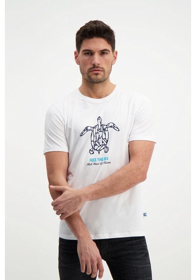 Rich Erkek Bisiklet Yaka T-shirt Beyaz