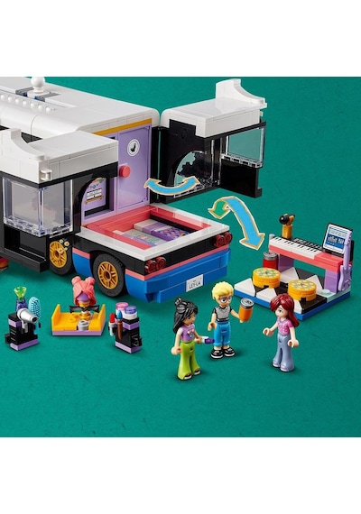 LEGO® Friends Pop Star Müzik Turne Otobüsü 42619 8+ Yaratıcı Oyuncak Yapım Seti - 845 Parça