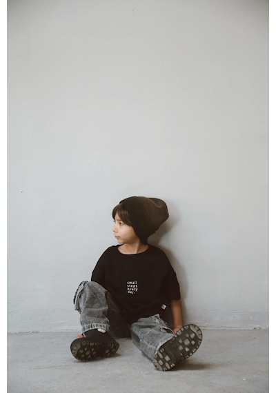 Oh La La Koala Siyah Bisiklet Yaka Oversize T-shirt Bebek - Çocuk SIYAH