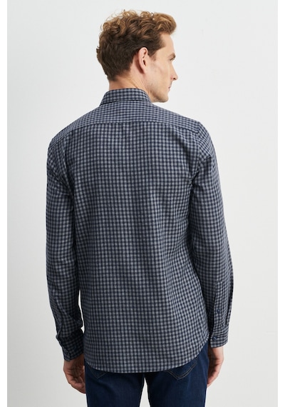 AC&Co / Altınyıldız Classics Erkek Lacivert-Gri Slim Fit Dar Kesim Düğmeli Yaka Pötikareli Flanel Oduncu Gömlek 4A2023100025LAGM Lacivert - Gri AC&Co / Altınyıldız Classics Erkek Lacivert-Gri Slim Fit Dar Kesim Düğmeli Yaka Pötikareli Flanel Oduncu Gömlek 4A2023100025LAGM Lacivert - Gri