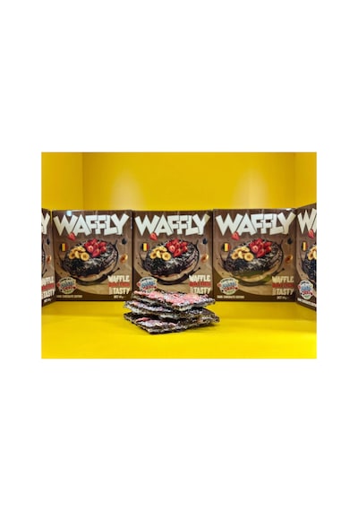 Waffly Dark Chocolate Edition Çilekli Ve Muzlu Bitter Çikolatalı Waffle 12'li Kutu