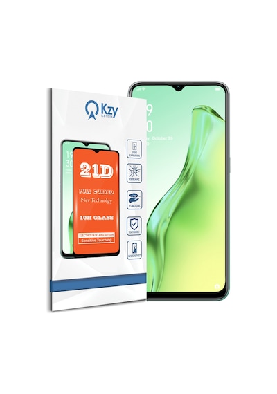 Oppo A31 ile Uyumlu Tam Kaplayan 21D Temperli Ekran Koruyucu Cam