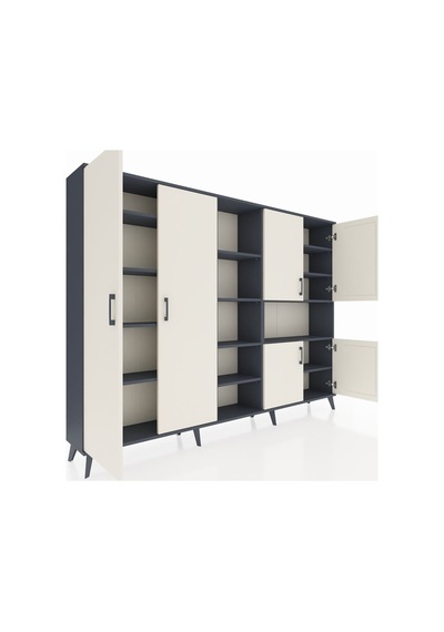 Arges Dolap 13 Raflı 6 Kapaklı 220x30x163 Antrasit-aytaşı/antrasit Aytası/antrasıt - Antrasıt Arges Dolap 13 Raflı 6 Kapaklı 220x30x163 Antrasit-aytaşı/antrasit Aytası/antrasıt - Antrasıt