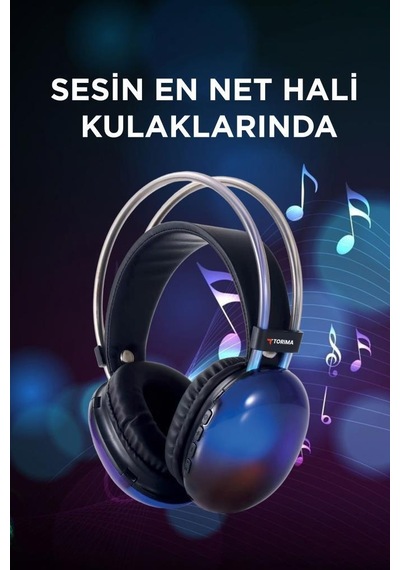 Torima HD-40 Kablosuz RGB Işıklı Bluetooth Kulak Üstü Kulaklık