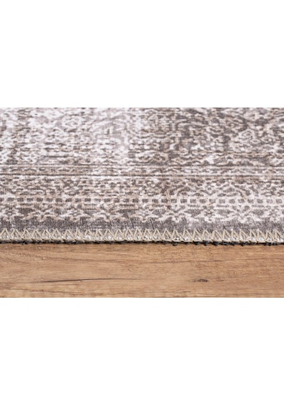 Gümüş Gri Ve Vizon Tamamen Eskitme Vintage Halı -al222ou